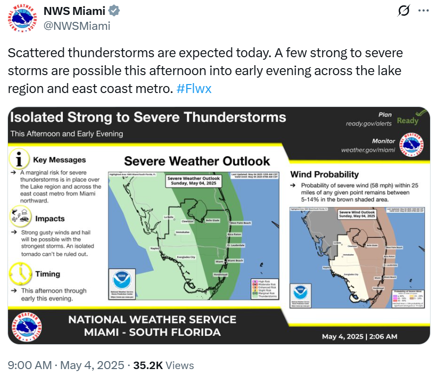 Official X account for the National Weather Service Miami-South Florida. 